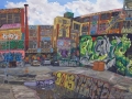 Todd Gordon "5 Points Loading Dock" (oil on canvas, 29x59in)