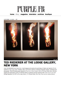 "TED RIEDERER AT THE LODGE GALLERY, NEW YORK"